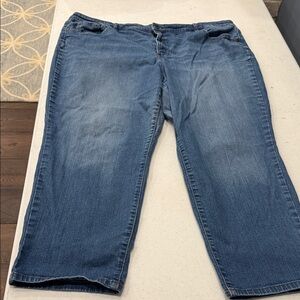 Classic Blue Denim crop jeans.